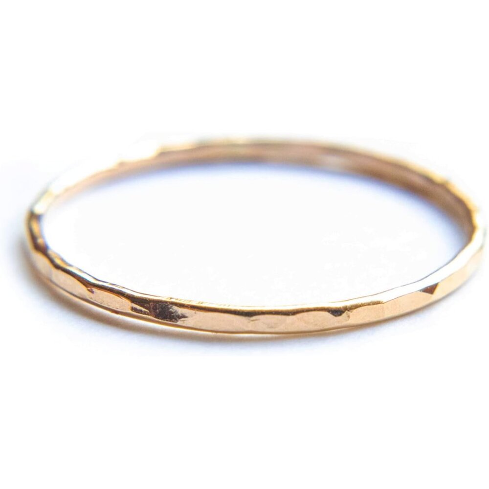 14k Gold Filled Hammered Stackable Ring - Minimal… - image 1